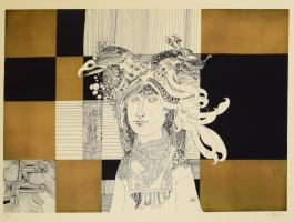 Szász Endre (1926-2003): Mappa 10 db grafikával, 1983. Szitanyomat, papír, egyenként jelzett, számoz...