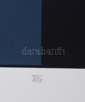 Barcsay Jenő (1900-1988): Fejfák. Szitanyomat, papír, jelzett, számozott (77/140). Az 1986-ban a Hel...