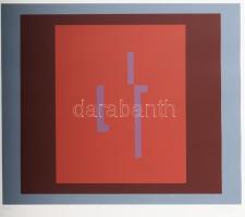 Barcsay Jenő (1900-1988): Emlék (rózsaszín-barna). Szitanyomat, papír, jelzett, számozott (77/140). ...