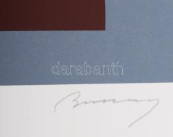 Barcsay Jenő (1900-1988): Emlék (rózsaszín-barna). Szitanyomat, papír, jelzett, számozott (77/140). ...