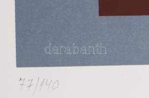 Barcsay Jenő (1900-1988): Emlék (rózsaszín-barna). Szitanyomat, papír, jelzett, számozott (77/140). ...