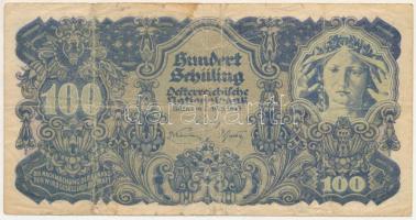 Ausztria 1945. 100Sch T:VG folt, kis szakadás Austria 1945. 100 Schilling C:VG spot, small tear Krause P#118