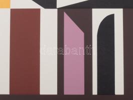 Barcsay Jenő (1900-1988): Világos-sötét ritmus. Szitanyomat, papír, jelzett, számozott (77/140). Az ...