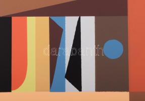 Barcsay Jenő (1900-1988): Napsütés. Szitanyomat, papír, jelzett, számozott (77/140). Az 1986-ban a H...