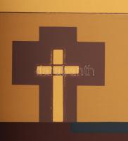 Barcsay Jenő (1900-1988): Sárga kép. Szitanyomat, papír, jelzett, számozott (77/140). Az 1986-ban a ...