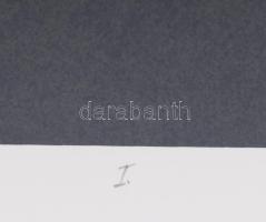 Barcsay Jenő (1900-1988): Szürke kép. Szitanyomat, papír, jelzett, számozott (77/140). Az 1986-ban a...