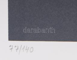 Barcsay Jenő (1900-1988): Szürke kép. Szitanyomat, papír, jelzett, számozott (77/140). Az 1986-ban a...