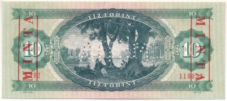 1975. 10Ft "A 102 110022" sorozat és sorszámmal illetve piros "MINTA" felülnyomá...