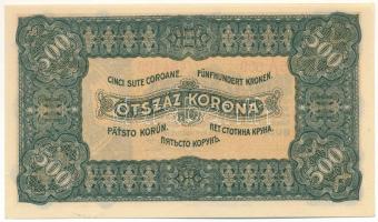 1923. 500K "5A 009 484423", "Magyar Pénzjegynyomda Rt. Budapest" nyomdahely jelö...