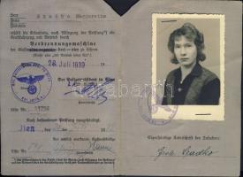 1939 Deutsches Reich fényképes személyi igazolvány / Photo ID