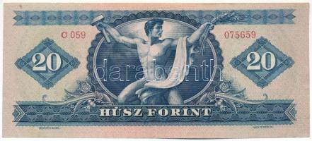 1947. 20Ft "C 059 075659" sorszámmal T:F szép papír / 1947. 20 Forint with "C 059 075...