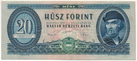 1957. 20Ft C 061 022770 T:F erős papír Hungary 1957. 20 Forint C 061 022770 C:F strong paper Adamo F11