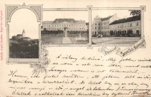 Sepsiszentgyörgy with tobacco factory and the shops of Lajos Kozma, Árpád Gyárfás, Viktor Benkő and Deák
