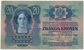 1913. 20K "2339 081895" felülbélyegzés nélkül T:XF kis ragasztónyom Adamo K17