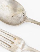 2 db ezüst (Ag) villa és kanál. Jelzett, dianás, 66 g.17 cm