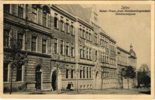 Jihlava, Iglau; Kaiser-Franz-Josef-Mächenbürgerschule Gelnhausengasse / street view, girls school (EK)