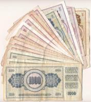 Jugoszlávia 15db-os bankjegy tétel, benne 10-20-50-100-500-1000D címletek T:F,VG
Yugoslavia 15pcs o...