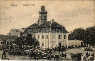 1915 Mlawa, Stary Rynek / market square, town hall. Verlag Blum & Pekorski (EK)