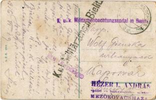 1916 Bielsko-Biala, Bielitz; Kath. Kirche / Catholic church + "K.u.K. Militärbeobachtungsspital...