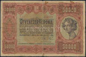 1923. 50.000K Orell Füssli Zürich piros sorszámmal E41 030927 T:VG,G folt Adamo K45