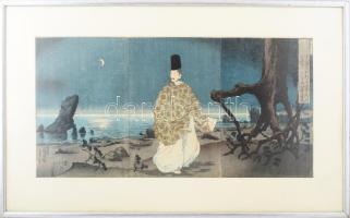 Seiben Kobayashi Shiba Genshuke cho. Japán fametszet. Heikichi Masuki , 1898. 70x36 cm Pszpartuban, ...