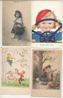 15 db RÉGI motívum képeslap vegyes minőségben: gyerekek / 15 pre-1945 motive postcards in mixed quality: children