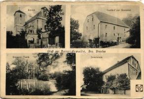 1911 Laski, Zywica, Heinrichswalde (Wroclaw, Breslau); Kirche, Gasthof zur Brauerei, Brauerei-Teich, Dominium / church, inn, brewerys lake (EM)