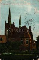 1923 Wrzeszcz, Langfuhr (Gdansk, Danzig); Herz Jesu Kirche (Blick von der Bahnhofstrasse) / church (EB)