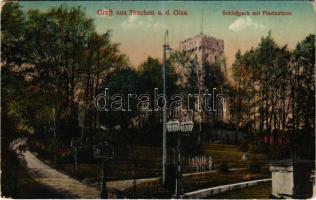 1917 Cieszyn, Teschen; Schloßpark mit Piastenturm / castle park, tower. Ed. Feitzingers präm. Postkartenverlag No. 21. J.u.J. 1917. (EK)