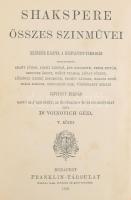 [Shakespeare, William]: Shakspere összes színművei I-VI. köt. (I-II.: Tragédiák. III-IV.: Történeti ...