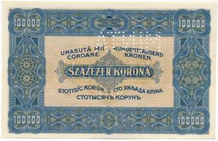 1923. 100.000K "Orell Füssli Zürich", "MINTA" perforációval, piros "000 000...