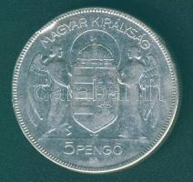 1930. 5P Ag "Horthy jobbra" T:3 ph