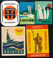 8 db bőröndcímke, hotelcímke a Balatonról
