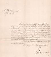 1880 Pauler Tivadar (1816-1886) igazságügy-miniszter által aláírt okirat, fejléces miniszteri papíro...