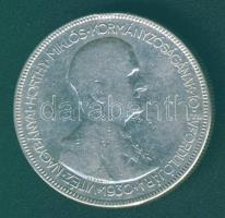 1930. 5P Ag "Horthy jobbra" T:3 ph. ü.