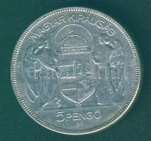 1930. 5P Ag "Horthy jobbra" T:3 ph