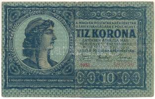 1919. július 15. 10K "1033 099730" T:F / Hungary 15th July 1919. 10 Korona "1033 099730" C:F Adamo K12