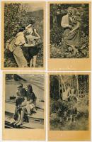 15 db MODERN magyar szocreál motívum képeslap a Művészeti Alkotások kiadásában: szerelmes párok