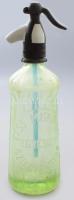 Első Miskolci szikvízgyár szódás, szikvizes uránüveg!! palack jelzett porcelán betétes fejjel Diósgyőri Vasgyár, 30 cm