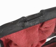 cca 1910 Szecessziós ón ékszeres doboz, "Andenken aus Warschau" felirattal, belül kissé sé...