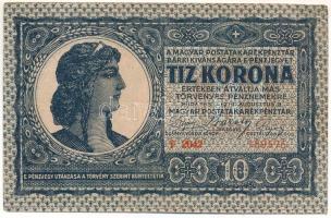 1919. augusztus 9. 10K "F 2042 189576" T:VF / Hungary 1919. August 9th 10 Korona "F 2042 189576" C:VF Adamo K13, Krause P#41