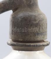 Kárász György szikvízgyára sárospatak feliratos szódás, szikvizes palack jelzett fejjel Csepel Német...