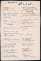 1947 Kétoldalas meghívó a gázművek majálisára, 27×18 cm