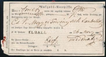 1855 Ex offo Aufgabs Recepisse KL.ZELL - Szombathelyre