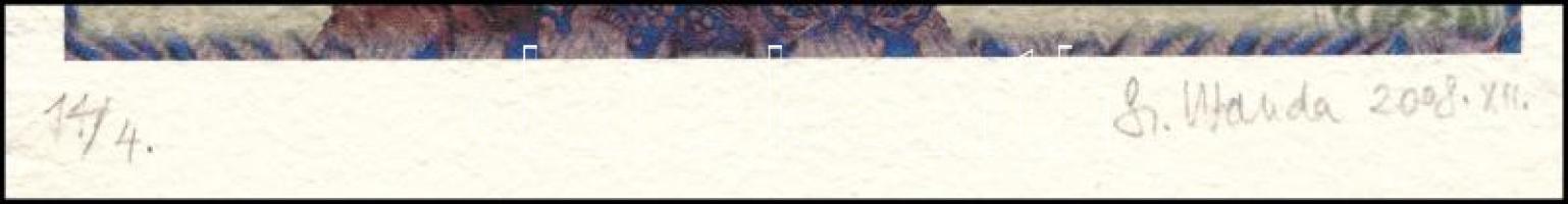 Szyksznian Wanda (1948-): Háromkirályok (Mária a kisdeddel). Computer print, merített papír, jelzett...