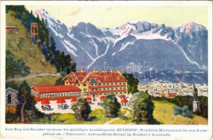 Innsbruck (Tirol), Gasthof Buchhof Zur Sprungschanze am Berg Isel / hotel, inn (small tear)
