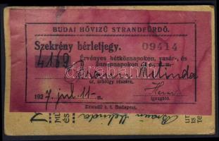 1927 Budai Hővizű Strandfürdő fényképes igazolvány
