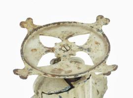 Antik német Family Scale mérleg, tányér nélkül, kopott, m: 29,5 cm