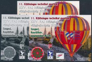 2024 11. Különleges technikai sportok - XXV. FAI Hőlégballon-világbajnokság 3 darabos emlékív garnitúra azonos 00021 sorszámmal