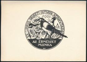 1961 Balázsfy Rezső (1885-1973): Az érmészet munka, klisé, papír, 11,5×16,5 cm